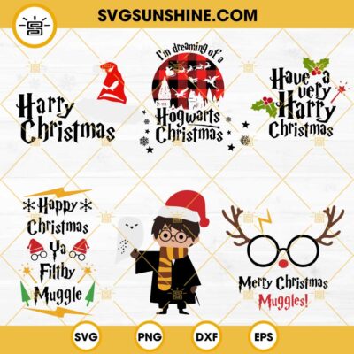 Harry Potter Christmas SVG PNG DXF EPS Files For Cricut