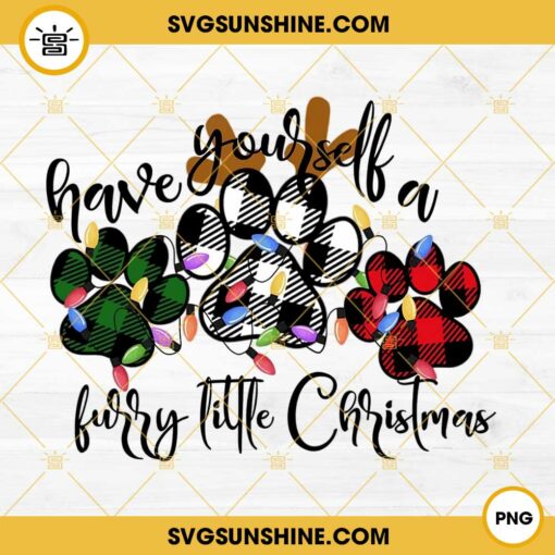 Have Yourself A Furry Little Christmas PNG, Dogs Paw Christmas PNG, Dog christmas PNG File