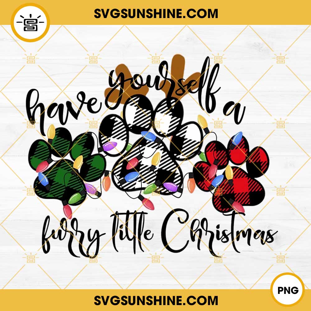 Have Yourself A Furry Little Christmas PNG, Dogs Paw Christmas PNG, Dog christmas PNG File