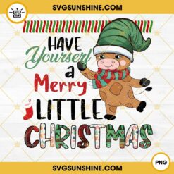 Have Yourserf A Merry Little Christmas PNG, Cow Christmas PNG