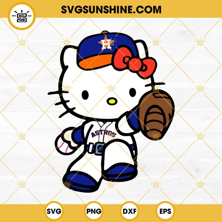 Hello Kitty Baseball Houston Astros SVG PNG DXF EPS Cricut Silhouette