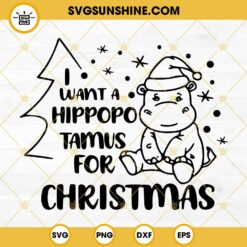 Hippopotamus Christmas SVG, Hippo Christmas SVG Files For Cricut Silhouette