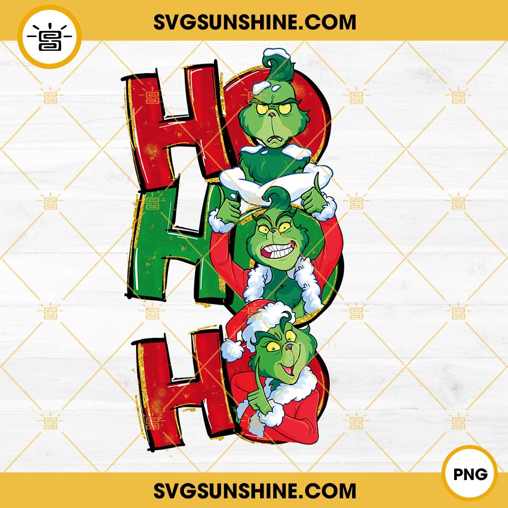 Ho Ho Ho Grinch Santa Claus Christmas PNG File Digital Download