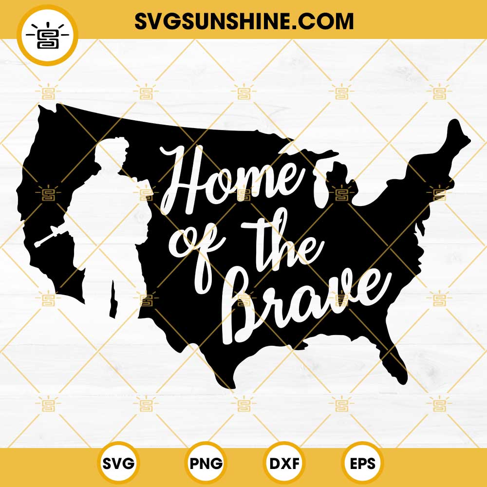 Home Of The Brave Veterans SVG, Veterans Day SVG PNG DXF EPS Cut Files
