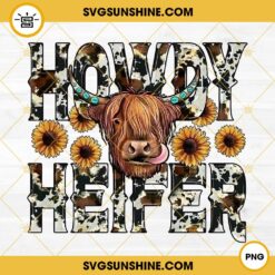 Howdy Heifer PNG, Sunflower Cow PNG, Sunflower PNG, Heifer Cow PNG