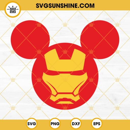 Iron Man Mickey Mouse Ears SVG PNG DXF EPS Cut Files