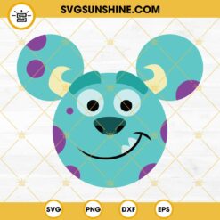 James P Sullivan SVG, Sulley Monsters Inc Mouse Ears SVG PNG DXF EPS Cut Files