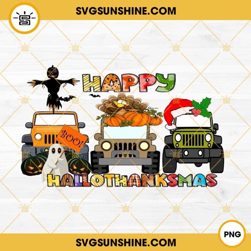 Jeep Car Happy Hallothanksmas PNG, Jeep Halloween Thanksgiving ...