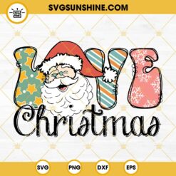 LOVE Christmas Santa Claus SVG PNG DXF EPS Cut Files For Cricut Silhouette