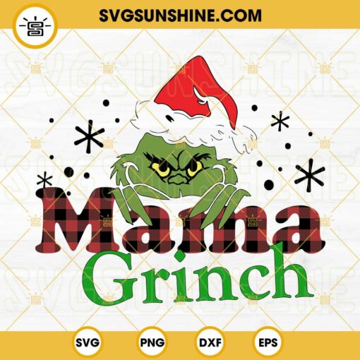 Mama Grinch SVG, Mama Christmas SVG, Christmas Family SVG PNG DXF EPS Cut Files