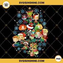 Marvel Avengers Characters Christmas Tree PNG File Digital Download