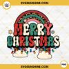 Merry Christmas Leopard Rainbow PNG File Digital Download