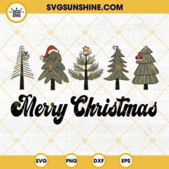 Merry Christmas Trees SVG, Merry Christmas SVG, Christmas Trees SVG PNG EPS DXF Cut Files