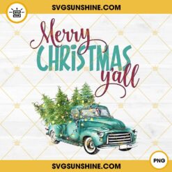 Merry Christmas Truck With Tree PNG, Christmas Truck PNG File Digital Download
