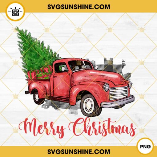 Merry Christmas Truck And Ttree PNG File Digital Download