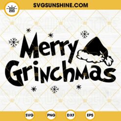 Merry Grinchmas SVG, Grinch SVG, Santa Hat SVG