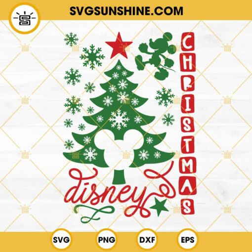 Mickey Christmas Tree SVG, Disney Merry Christmas SVG PNG DXF EPS Cut Files