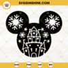 Mickey Head Snow Christmas SVG, Disney Merry Christmas SVG PNG DXF EPS Cut Files