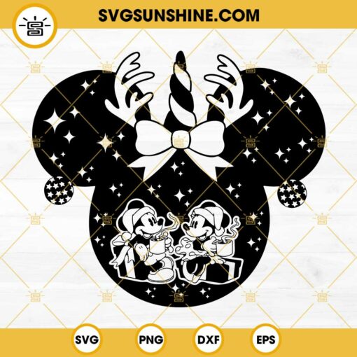 Mickey Minnie Christmas SVG, Christmas Mouse Ears SVG PNG DXF EPS Cricut