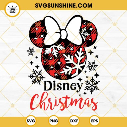 Minnie Buffalo Plaid Disney Christmas SVG, Disney Merry Christmas SVG PNG DXF EPS Cut Files