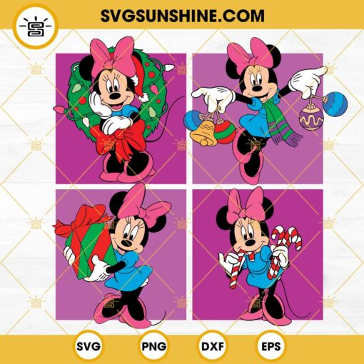 Minnie Christmas SVG, Disney Merry Christmas SVG PNG DXF EPS Cut Files