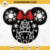 Minnie Head Snow Christmas SVG, Disney Merry Christmas SVG PNG DXF EPS Cut Files