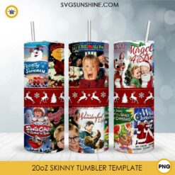 Christmas Movies 20oz Tumbler Template PNG File Digital Download
