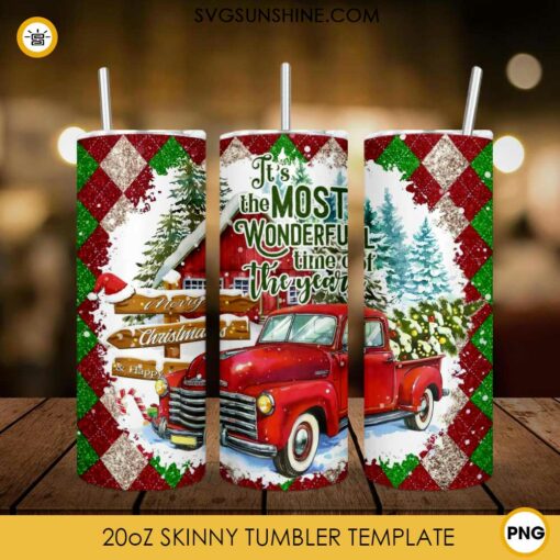 It’s The Most Wonderful Time Of The Year 20oz Tumbler PNG, Christmas Tumbler PNG File Digital Download