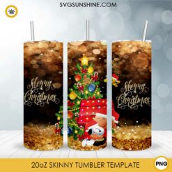 Charlie Brown And Snoopy Merry Christmas 20oz Tumbler PNG File Digital Download
