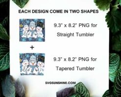 Snowman 20oz Skinny Tumbler PNG, Snowman Christmas Tumbler PNG File Digital Download