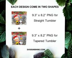 Charlie Brown And Snoopy Christmas 20oz Skinny Tumbler PNG, Snoopy Christmas Tumbler PNG File Digital Download