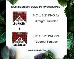 Christmas Junkie Buffalo Plaid And Leopard Tumbler PNG File Digital Download
