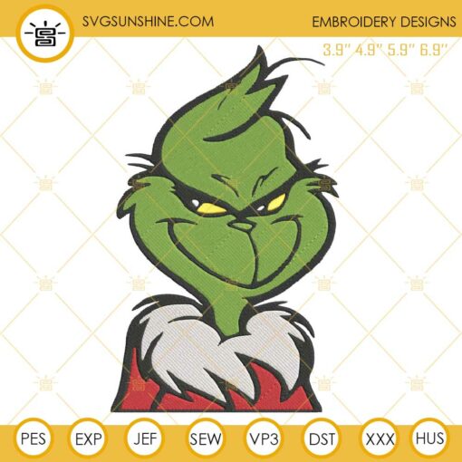 Grinch Embroidery Design File