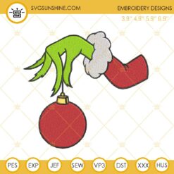 Grinch Hand Embroidery Design File, Grinch Hand Embroidery Pattern
