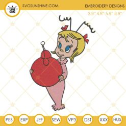 Cindy Lou Who Embroidery Design Files, Grinch Girl Embroidery Machine Files