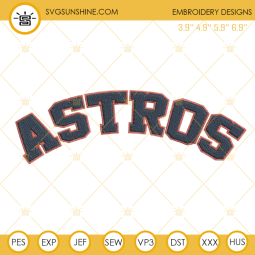 Astros Embroidery Design, Houston Astros Embroidery Design File
