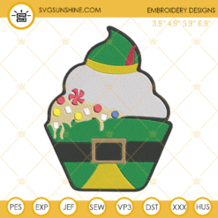 Cupcake Buddy The Elf Christmas Embroidery Design File