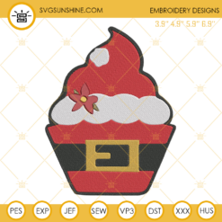 Cupcake Santa Claus Christmas Embroidery Design File