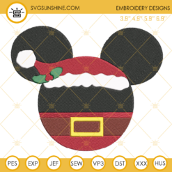 Mickey Santa Claus Christmas Machine Embroidery Design File
