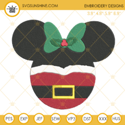 Minnie Santa Claus Christmas Machine Embroidery Design File