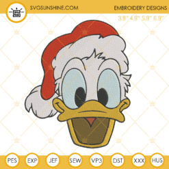 Donald Duck Santa Hat Christmas Embroidery Design File