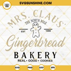 Mrs Claus Gingerbread Bakery SVG, Christmas Baking Cookies SVG PNG DXF EPS Files
