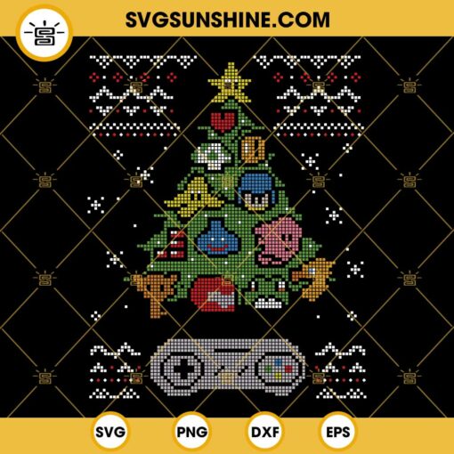 Nitendo Game Ugly Christmas Design SVG, Nitendo Game Christmas SVG PNG DXF EPS Cut Files