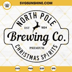 North Pole Brewing Co Christmas SVG, Santa sleigh rides SVG, Christmas sign SVG, North Pole SVG