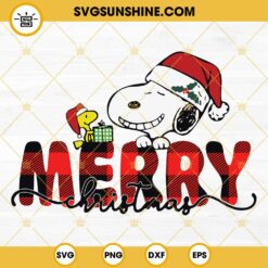 Peanuts Snoopy Merry Christmas SVG, Snoopy Santa Hat Christmas SVG PNG DXF EPS Cut Files