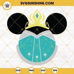 Princess Elsa SVG, Disney Princess Mouse Ears SVG PNG DXF EPS Cut Files