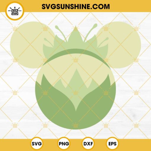 Princess Tiana SVG, Disney Princess Mouse Ears SVG PNG DXF EPS Cut Files