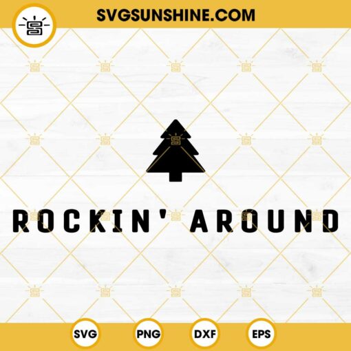 Rockin' Around Christmas Tree SVG PNG DXF EPS Cut Files