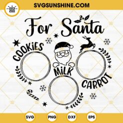 Santa Tray SVG, Milk And Cookies For Santa SVG, Santa Cookie Tray SVG, Milk For Santa SVG, Carrot For Rudolph SVG