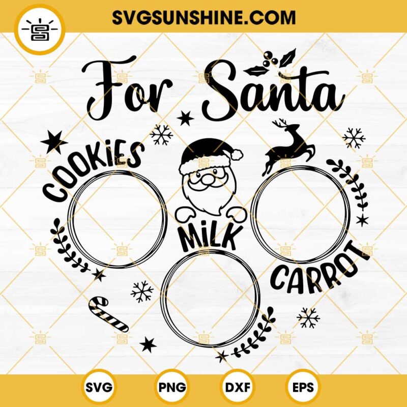 Santa Tray SVG, Milk And Cookies For Santa SVG, Santa Cookie Tray SVG